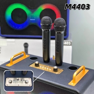 M4403 לְהַכפִּיל 4 "שן כחול רמקול גדול רמקול אלחוטי כפול מיקרופון קריוקי תמיכה חיצונית fm tf aux tws גבוהה סטריאו איכות - Product Image 6