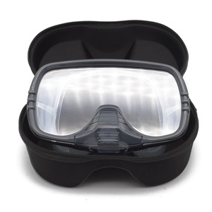 Diving Mask One Window Tempered Glass Silicone Freediving Equipment Transparent Black - Product Image 1