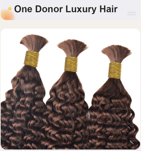 18 Inch Pre <b>Stretched</b> Curly Human Hair Bulk Double Drawn Virgin Braiding Extensions <b>Machine</b> Double Weft - Product Image 4