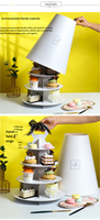 Haute qualité 3 couches carton gâteau support gâteau Portable Dessert multi-couche stockage support boîte d'emballage avec poignée