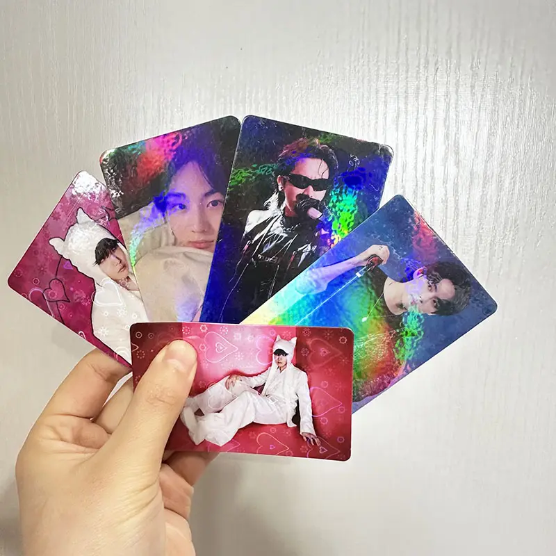 도매 사용자 정의 양면 kpop 아이돌 사진 카드 k-pop 아이돌 스타 컬렉션 홀로그램 포토 카드