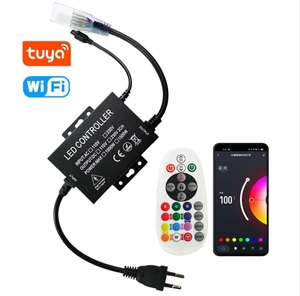 110V220V alto voltaje Tuya <span class=keywords><strong>WiFi</strong></span> <span class=keywords><strong>Smart</strong></span> Alexa Voice RGB tira de luz controlador de enchufe - Product Image 4