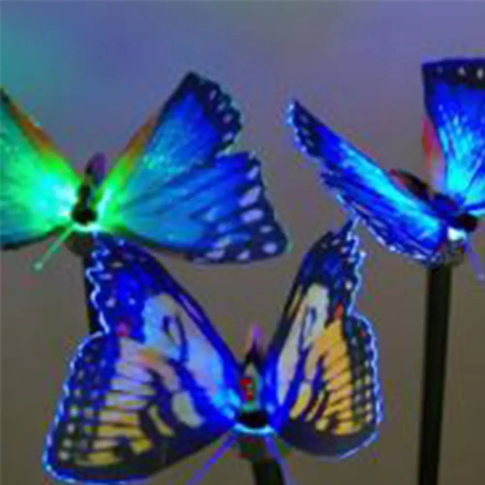 Led Simulatie Vlinderlamp Buitentuin Gazon Optische Vezel Vlinder Grond Inbrengen Decoratieve Lamp