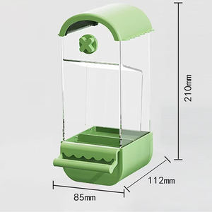 Accessoires de cage à oiseaux transparents de haute qualité, bol d'alimentation pour oiseaux en plastique anti-fuite/anti-éclaboussures, mangeoire automatique - Product Image 3