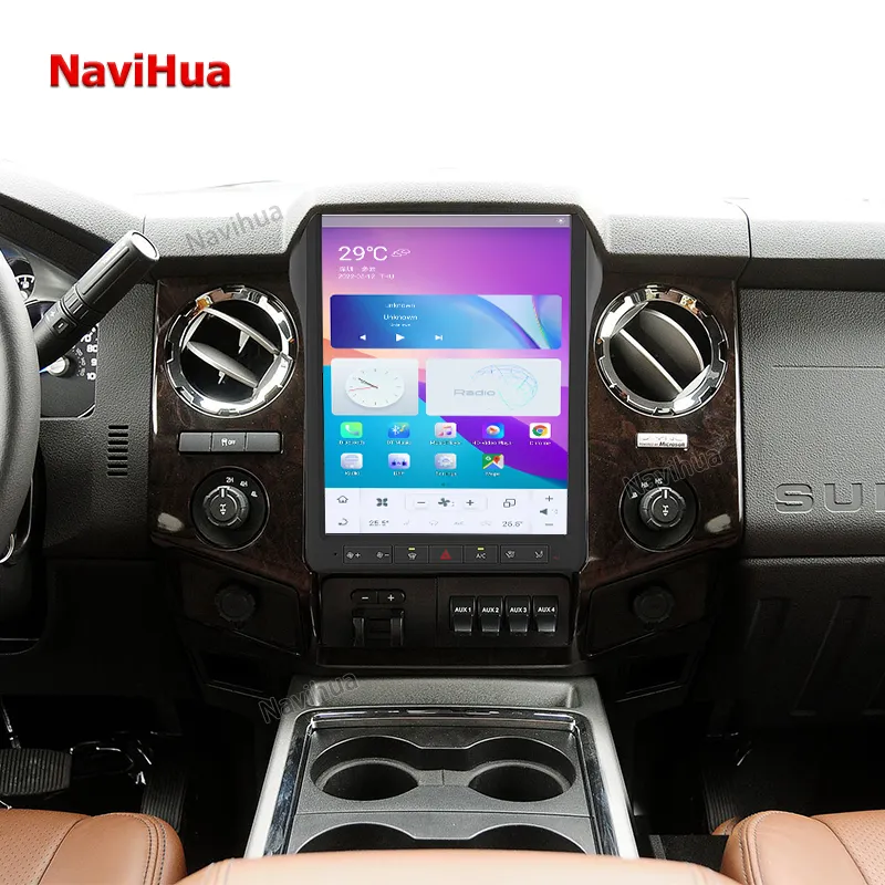 Navihua Android Audio lettore DVD sistema multimediale navigazione GPS autoradio lettore Video Stereo per Ford F250 F350 2013-2014
