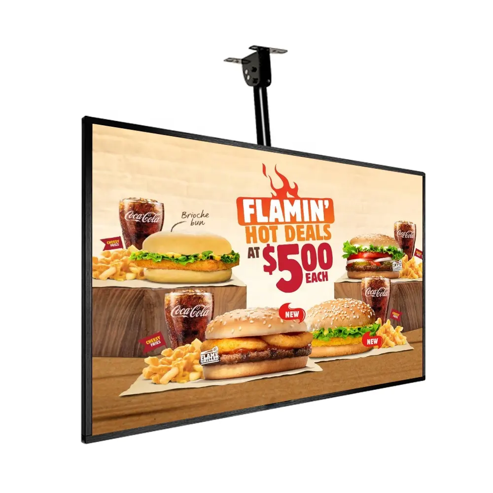 Écran d'affichage numérique LCD tactile, 21.5 pouces, 32 pouces, 43 pouces, lecteur multimédia mural, pour restaurant