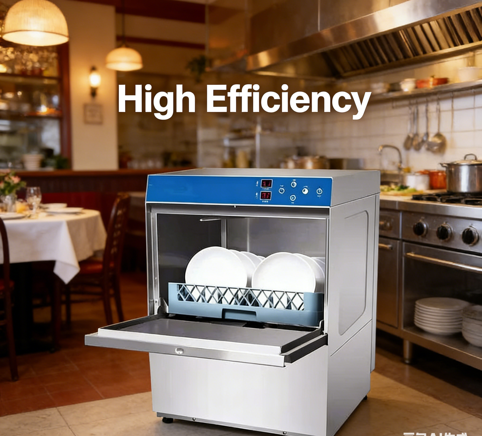 Scepta Heavy Duty Smart Commercial Undercounter Dishwasher 304 Stainless Steel 220-240V 3000-5000W High Efficiency Kitchen