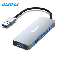 BENFEI Hub USB-C 3.0 4 ports ultra-fin en alliage d'aluminium compatible avec les ordinateurs portables MacBook Pro 2022/2021/2020/2019 iPhone 15 Neuf