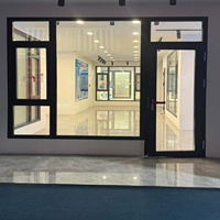 Portes battantes et fenêtres fixes modernes en alliage d'aluminium avec double vitrage Low-E, moustiquaire magnétique, insonorisées, garantie 3 ans
