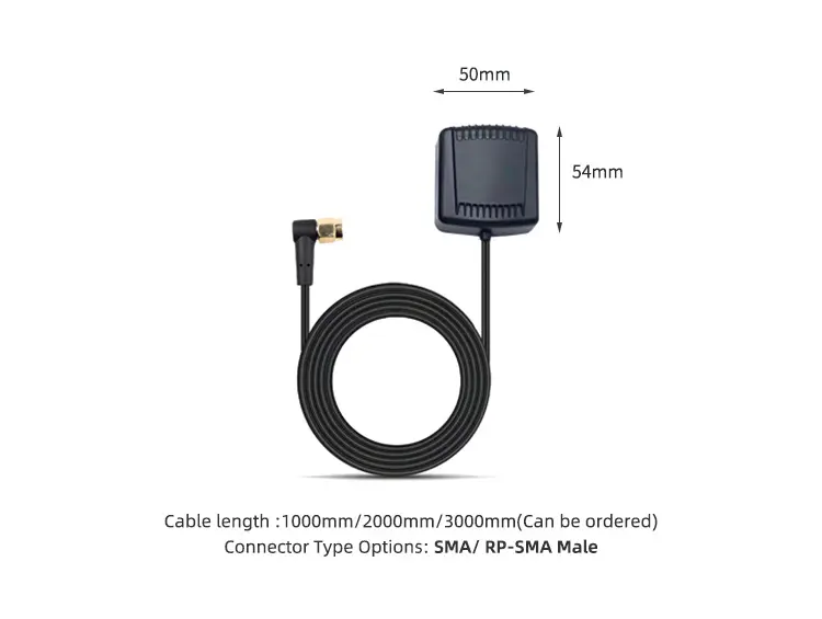 L1 + L5 밴드 RG174 케이블 3M 스티커 방수 안테나 외부 고정밀 GPS 안테나 GPS 안테나 활성 안테나