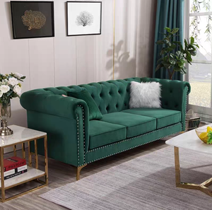 Ensemble de canapés capitonnés de style <span class=keywords><strong>campagnard</strong></span> classique populaire, meubles de salon, canapés de détente pour appartement et villa avec structure en bois massif - Product Image 3