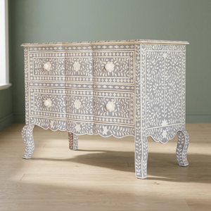 Grande armoire de salon moderne au design antique, incrustation en os de chameau naturel, personnalisable, pliable, pour usage en hôtel, école, salon ou comme table basse/console, 2 - Product Image 1