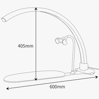 Lampe de bureau multifonctionnelle 36W demi-lune pour ongles, lumière LED réglable avec repose-main et support téléphone pour salon de manucure