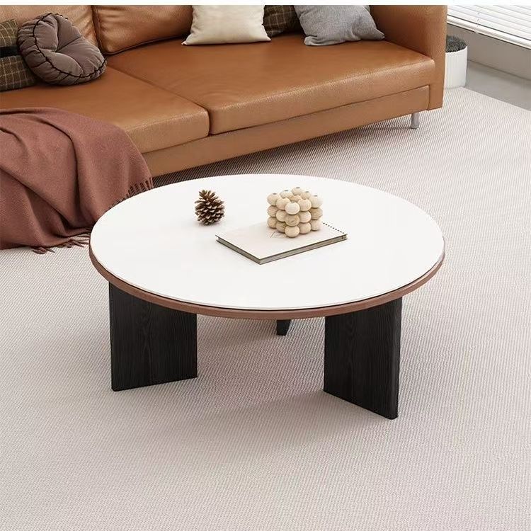 Losa blanca, redonda de 70 mm, color nogal.