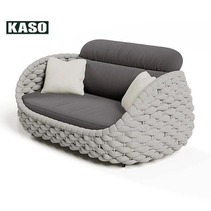 Ensemble de canapés d'extérieur <span class=keywords><strong>en</strong></span> corde tressée pour villa moderne et resort, mobilier de patio d'hôtel, ensemble de canapés d'extérieur <span class=keywords><strong>en</strong></span> corde d'aluminium imperméable - Product Image 4