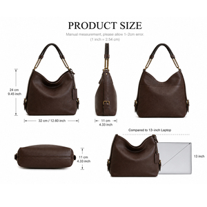Bolso de Hombro Tipo Hobo de PU Texturizado Suave, Personalizado al por Mayor, de Gran Capacidad, con Forro de Poliéster para Todas las Temporadas - Product Image 5
