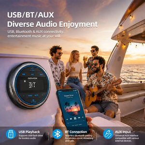 Grandnavi เครื่องเล่นวิทยุ FM AM เรือ12V กันน้ำเกรดทะเลพร้อมตัวรับสัญญาณเสียงลูกสูบสำหรับอุปกรณ์เรือจากกวางโจว - Product Image 2