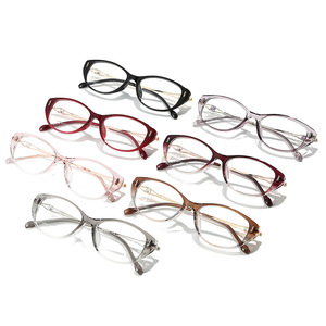 Cat Eye Women <b>Eyeglasses</b> <b>Frames</b> Full Rim Solid Pattern Black Gold Accent Anti Uv Lightweight 2025 6021 - Product Image 4