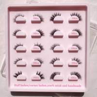 Boîtes personnalisées 2 en 1 ensemble de cils d'angle en vison 3D deux paires de demi-cils en vison naturel pour usage quotidien ou maquilleurs
