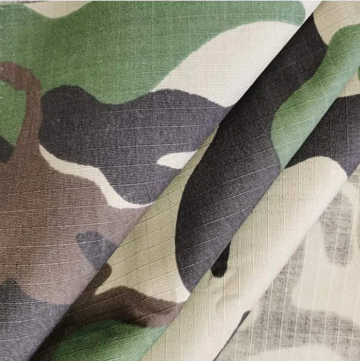 Güney afrika gana giyim malzemesi mavi Polyester pamuk baskılı kamuflaj TC üniforma yırtılmaz kumaş Camo yırtılmaz kumaş