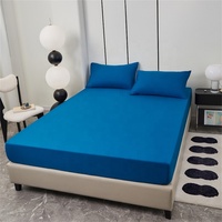 Ensemble de draps ajustés en polyester doux et uni, personnalisable, tailles EU/US, pour maison et hôtel, avec poches profondes, drap et taie d'oreiller, moderne, 3 pièces, literie