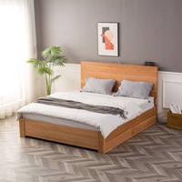 Nouveau Lit de Rangement en Bois Massif Design Nordique 2026 150*200/180*200cm Meuble de Chambre à Coucher