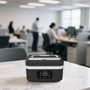 Boîte à lunch électrique portable automatique en acier inoxydable 60W, double usage pour voiture et maison, récipient amovible, chauffage rapide des aliments - Product Image 4