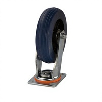 Roue pivotante industrielle robuste en fonte avec noyau en caoutchouc de 4 pouces (50 mm), capacité de charge de 200 kg, résistante à la chaleur, fixe/ pivotante