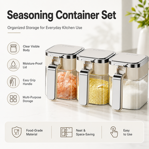 Square Clear Plastic Eco-Friendly <strong>Spice</strong> Jars Shaker Lid Storage Container for Seasoning Foods Salt Pepper Sugar <strong>Condiments</strong> - Product Image 1