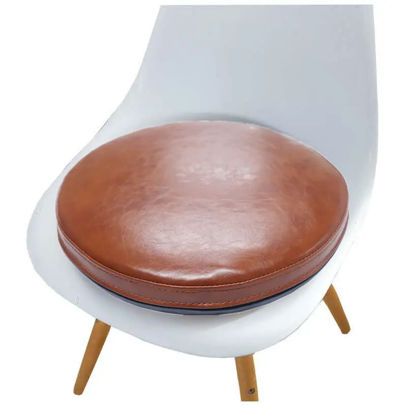 YUNAO Circle Stool Chairs Non Slip Decorative Foam Cushion Pad 16 x 16 inches PU Leather Foam Round Chair Seat Cushion