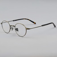Nouvelles montures de lunettes unisexes en titane rétro, tendance, artistiques, légères, pour verres correcteurs, bloquant la lumière bleue