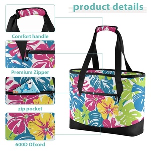 Sac isotherme imperméable personnalisé à fleurs tropicales hawaïennes, best-seller, pour le camping, les voyages, la plage, les courses, pour femmes - Product Image 5