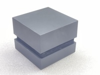 Boîte à bijoux en velours LED de luxe - Boîte à bagues avec design personnalisé Noir 75x75x60mm