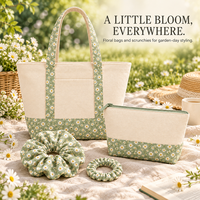 Sac fourre-tout personnalisé en toile à carreaux avec chouchous assortis, ensemble cadeau en gros, sac boutique à logo brodé à carreaux