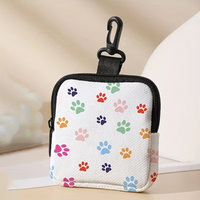 Sac à friandises pour chien personnalisé en PVC imprimé avec des pattes, imperméable, multifonctionnel, avec fermeture éclair, pour l'entraînement des chiens