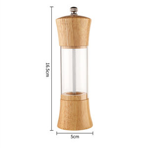 Ensemble Premium de 4 moulins à épices en bois de 6 pouces, moulin à sel en bois pour sel et poivre, avec plateau et cuillère - Product Image 3