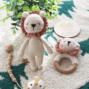 Jouet hochet en coton naturel de haute qualité, motif lapin ou ours, avec <span class=keywords><strong>anneau</strong></span> de dentition en bois <span class=keywords><strong>pour</strong></span> bébés filles et garçons - Product Image 5