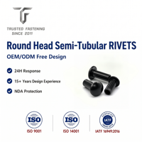 Rivets semi-tubulaires à tête ronde en laiton TianFang pour chaînes de convoyeurs, finition nickelée, sur commande, outillage personnalisé
