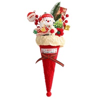 Bouquet de fleurs en peluche en forme de cône de Noël, cadeau de Noël pour petite amie et meilleures amies, ornement créatif et attentionné pour le salon