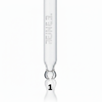 Embout compte-gouttes en verre avec logo rond à double couche par pénétration laser pour le nettoyage de divers tubes en verre de haute qualité