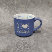 Grès de grande capacité Sourire jaune Tasse en céramique Décalcomanies intérieures sérigraphiées Tasse à eau en céramique Qualité pour tasses