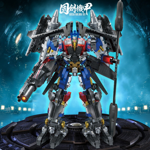Gấu trúc tự làm lắp ráp siêu anh hùng Mech chiến binh trang trí Nhà 3D MECHA bọc thép cậu bé gạch hành động Đồ chơi robot khối xây dựng - Product Image 4