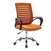 Chaise de bureau minimaliste en maille respirante, hauteur réglable, accoudoirs fixes, chaise de bureau pour le personnel