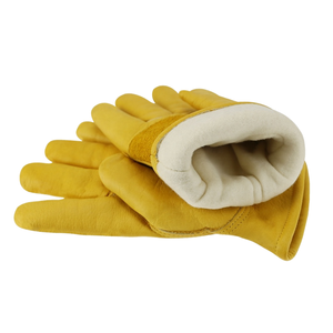 Guantes de Trabajo de Cuero Resistentes para Invierno, para Hombre, Aislantes para Clima Frío, con Forro Polar, Muñequera Elástica Térmica, para Congelador - Product Image 1