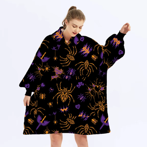 Chăn Trùm Đầu Nhà Máy Trung Quốc Chăn Mặc Được Trong Bóng Tối Giáng Sinh Cỡ Lớn Chăn Áo Hoodie Sherpa Tùy Chỉnh Dạ Quang - Product Image 3