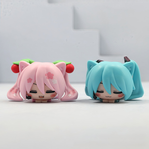 ฟิกเกอร์หูแมวชิบิมิคุ ขนาด 6.5 ซม. 6 ชิ้น=1 ชุด น่ารัก ซากุระมิคุ มินิ ของสะสม ของเล่นอนิเมะ ตกแต่งโต๊ะทำงาน ตกแต่งรถยนต์ ตกแต่งหน้าเค้ก - Product Image 4