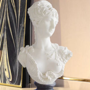 <span class=keywords><strong>Buste</strong></span> féminin en marbre sculpté à la main sur mesure pour galerie et projet de villa, statue classique en pierre. - Product Image 3