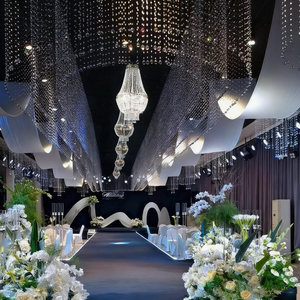 Lampe d'Hôtel, Suspension Cristal K9 Européen, Pendentif Doré, Lustre de Luxe Décoratif de <span class=keywords><strong>Mariage</strong></span> - Product Image 5