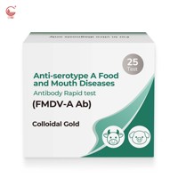 Kit de test rapide d'anticorps pour la détection du virus de la maladie de la bouche et des pieds (MFP) de type A chez le bétail, détection d'anticorps FMDV-A, 1 test ou 25 tests