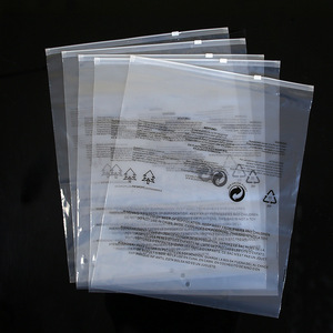 Bolsas de Plástico Mate con Cierre Autoadhesivo, Transparentes, con Etiqueta de Advertencia, de Doble Capa, 12 Mil PE, para Ropa, Universales - Product Image 1